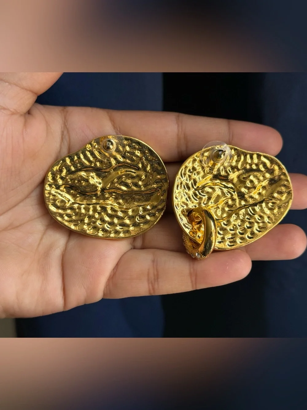 Schiaparelli Inspired Red and Gold Lip Statement Earrings